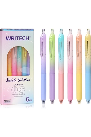 Wrıtech W-0163 Soft Grıp Nebula Sarı/mavi Gövde Mavi Jel Kalem - 12'li Kutu Ahşap