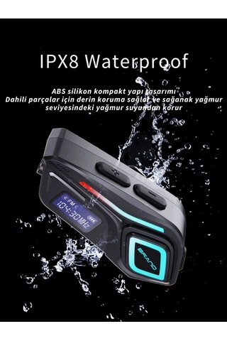 K08 Led Fenerli İntercom Bluetooth Motosiklet Kask Kulaklığı İntercom Kulaklık
