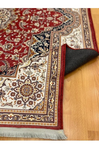Tebriz Esintili Bitkisel Motifli 160 X 230 Dijital Baskı Halı Bordo