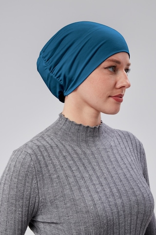 Kadın Tesettür Hazır Pratik Geçmeli Bone Lastikli Kaymaz Petrol Rengi Petrol Mavisi