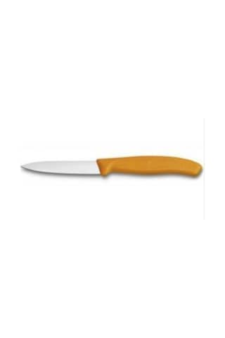 Victorinox 8Cm Sivri Uç Düz Soyma Bıçağı Turuncu