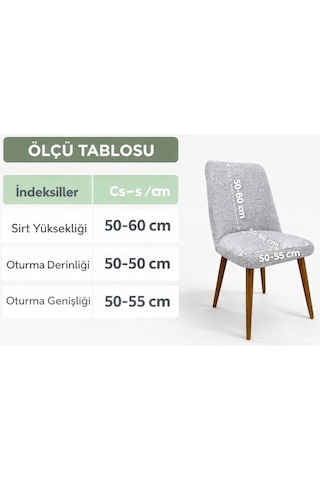 Bohem Sandalye Kılıfı Yeni Model Sandalye Örtüsü Jakarlı Tuğla Desen 1 Adet Vizon