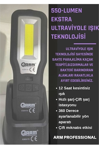 Arm 550 Lümen Profesyonel Led Lamba + Ultraviyoyeli