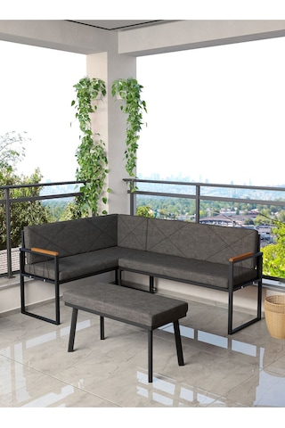 Mygusi Src Balkon, Bahçe, Cafe, Köşe Takimi Antrasit