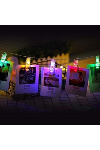 Renkli Işıklı Mandallı Fotoğraf Albümü 10 Lu - Rgb Diğer