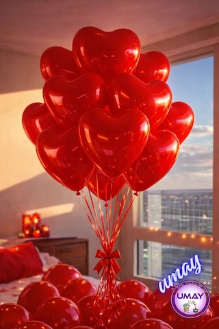 10 Adet Kırmızı Kalp Balon Lateks Helyum Uyumlu Doğum Günü & Özel Gün 10 25 Cm