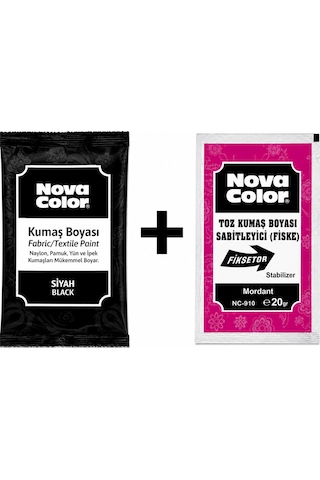 Nova Color Siyah Kumaş Boyası + Sabitleyici