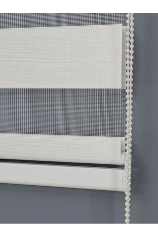 Ithal Bambu Ekru Bambu Stor Zebra Perde Eteği Düz Alüminyum Kasa Metal Ayak