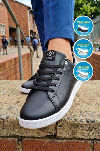 Cool Unisex Siyah-beyaz Günlük Sneaker Spor Ayakkabı Rahat Casual Model Ursula G Siyah - Beyaz