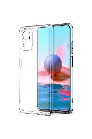Xiaomi Redmi Note 10 Kılıf Zore Kamera Korumalı Süper Silikon Renksiz