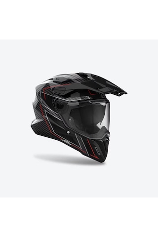 Airoh Commander 2 Carbon Stylish Motosiklet Kaskı Carbon - Kırmızı