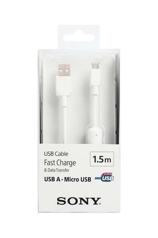SONY CP-AB150 Hızlı Şarj Micro Usb Data ve Şarj Kablosu - Beyaz