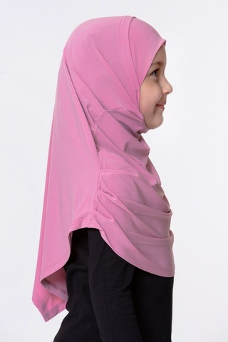Hürrem Bone Pembe Pratik Hazır Geçmeli Çocuk Tesettür Bone Sandy Kumaş Kendin Pembe