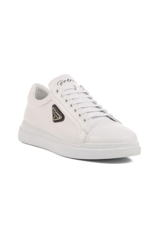 Ayakmod Premium 2040 M Beyaz Hakiki Deri Erkek Sneaker Beyaz