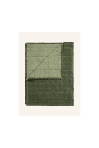 Essenza Julia Pamuklu Kadife Plaid Yumuşaklık Ve Şıklığın Buluştuğu Anlar Pamuk Battaniye Yeşil 150 X 220
