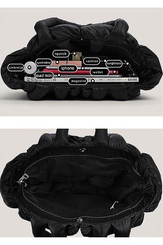 Tenfowee Şık Ve Konforlu Kadın Omuz Çantası - Yumuşak Kışlık Pamuk Dolgulu, Beyaz Renk, Uzun Saplı Ve Cep Detaylı Çok Renkli