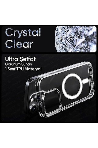 Abatech Apple Uyumlu iPhone 11 Promax Magsafe Telefon Kılıfı Şeffaf