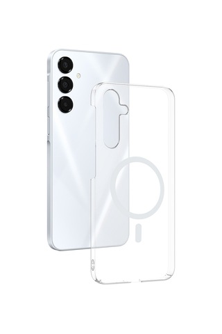 Samsung Uyumlu Galaxy A16 Kılıf Kablosuz Şarj Ve Magsafe Destekli Slimsafe Premium Sert Pc Silikon Kapak Şeffaf