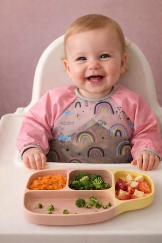 Uzun Kollu Leke Tutmaz - Sıvı Geçirmez-mama Ve Aktivite Önlüğü 6-24 Ay Ölçüleri Açıklamada Çok Renkli