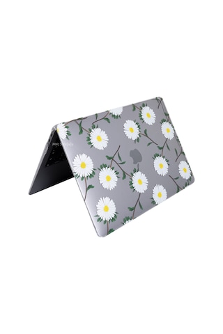 Macbook Air Kılıf 13.6 İnç M2-m3, Flower-01nl Touchıd'li Air M2-m3 A2681 A3113 İle Uyumlu Yeşil Sarı