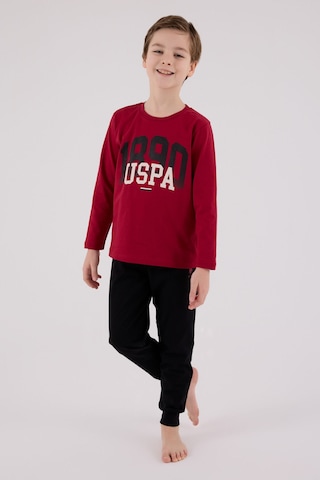 U.S. Polo Assn. U.s. Polo Assn Erkek Çocuk Bordo Pijama Takımı Us2203-c-v2