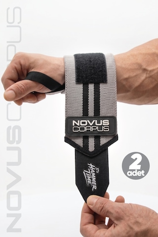 Ağırlık Bilekliği Wrist Wraps Crossfit Fitness Bilekliği Bilek Koruyucu Destek Bilekliği - 2 Adet - Gri/siyah