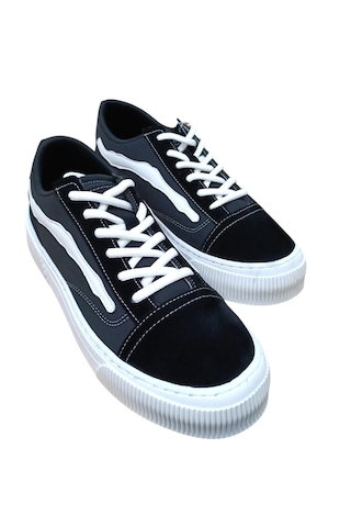 Noka Vespa Erkek Denim Keten Sneaker Ayakkabı Siyah