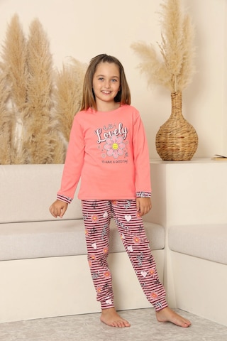 Kız Çocuk Uzun Kol Pijama Takımı Pembe