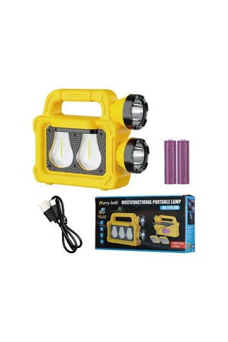 Ayt Powermaster Pm-26930 Solar Güneş Panelli 6 Işık Modlu Powerbank Özellikli 2400mah Type C Giriş 5v Led Kamp Feneri