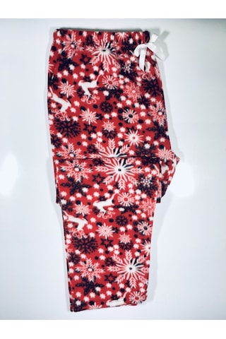 Cepsiz Kışlık Polar Kadın Pijama Altı Tek Alt Je21 Kırmızı