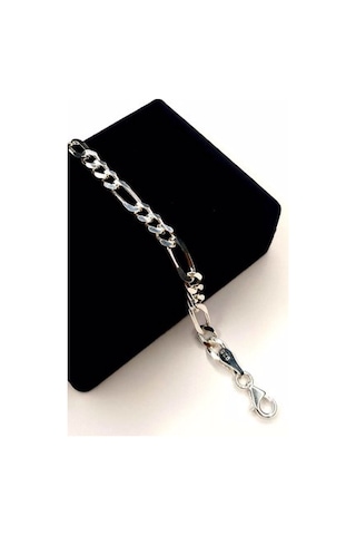 925 Ayar Gümüş 4 Mm Figaro Zincir Bileklik Dgn20949