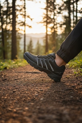 Enoch Erkek Siyah Gri Su Geçirmez Outdoor Trekking Ve Doğa Yürüyüş Ayakkabısı Siyah