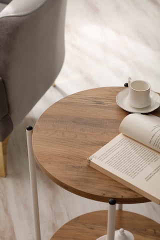 Arpelia Yuvarlak Tablalı Iki Katlı Sehpa Q42x60 Cm