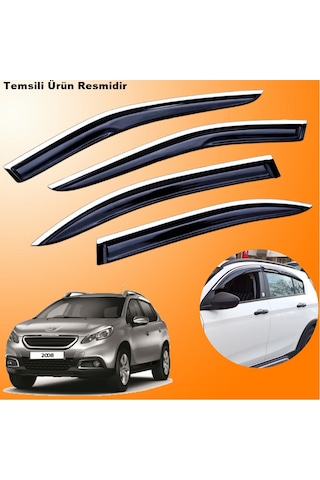 Peugeot 2008 Mügen Cam Rüzgarlığı Abs Krom Nikelajlı Cam Rüzgarlığı 2012-2019 Arası 4 Lü Set