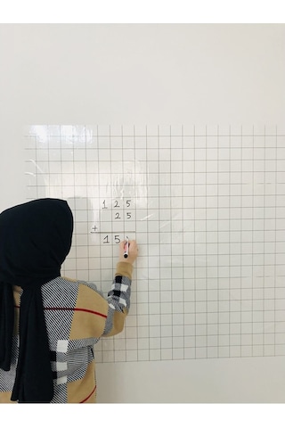Kareli Şeffaf Tahta Akıllı Kağıt Tahta Yazı Tahtası 120X100 Cm Ka