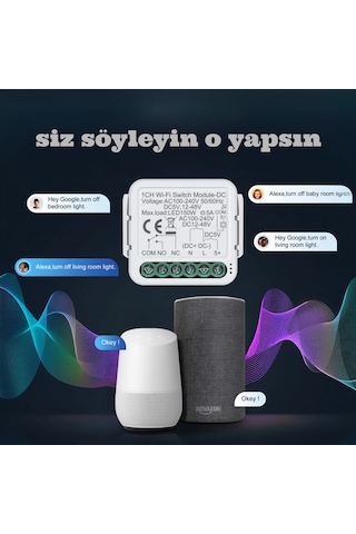 Onoff Akıllı İki Kanal Kuru Kontak Anahtar Röle Tüm Voltajları Destekler Tuya Wifi
