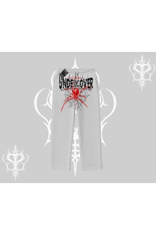 Beyaz Baggy Eşofman Altı Spider Undercover Gri