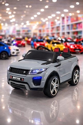 Bebemango Raptor Gt 12v Uzaktan Kumandalı Akülü Çocuk Arabası Çift Motorlu Led Farlı Gri