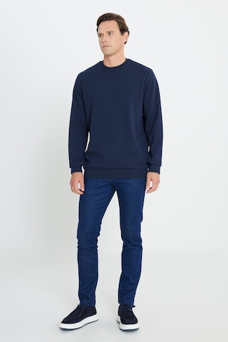 Ac&Co / Altınyıldız Classics  Erkek Lacı 2 İplik Sıcak Tutan Standart Fit Normal Kesim Bisiklet Yaka Sweatshirt Lacı Lacivert