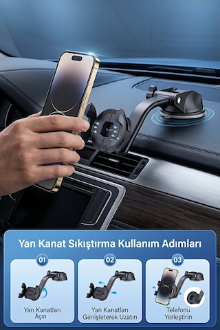 Çift Tutuşlu Magsafe Ayarlanabilir Araç İçi Telefon Tutucu 1