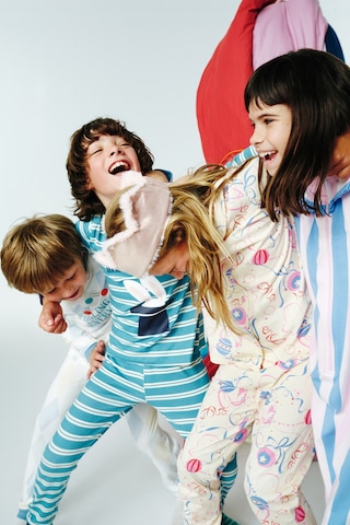 Penti Krem Kız Çocuk Circus Desenli Düğmeli Uzun Kollu Pamuklu Pijama Takımı