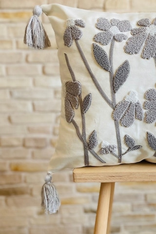 Swita Home 4'lü Kombin Punch Işlemeli Kırlent Kılıfı Panç Açık Gri