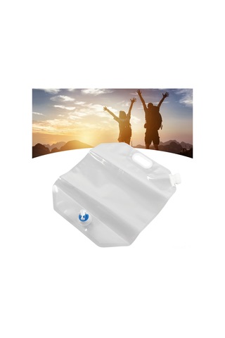 Wezone 15l Pvc Katlanabilir Su Torbası - Dışarıda Kamp, Bisiklet Turu Ve Acil Durumlar İçin Taşınabilir, Sızıntısız Su Saklama Cihazı Su Kranıyla Beyaz