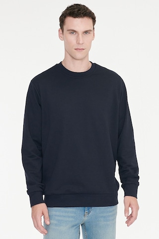 AC&Co / Altınyıldız Classics Standart Fit Normal Kesim Pamuk Bisiklet Yaka Erkek Sweatshirt Lacivert