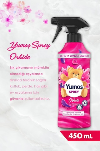 Orkide, Lotus Ve Sakura 450 Ml Yıkaması Zor Eşya Spreyi Yumoş Rosıe Hediye Tekli