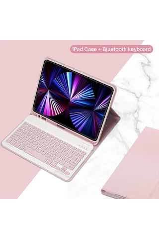 Samsung Galaxy Tab S6 Lite P610/p613 Tablet Uyumlu Bluetooth Klavyeli Kılıf Türkçe Klavye Kılıf