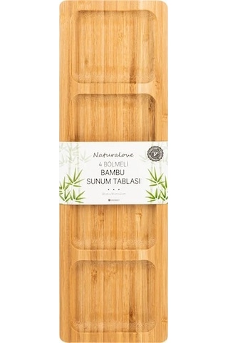 Naturalove Bambu Sunum Tabağı - 4 Bölmeli