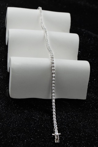 Parmas Design Su Yolu Zirkon Taşlı 925 Ayar Gümüş Kadın Bileklik