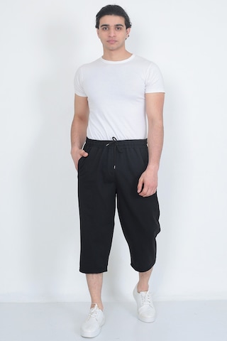 Lukitus Battal Büyük Beden Kapri Erkek Eşofman Altı Siyah