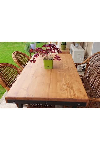Deryawood Ahşap Yemek Masası 8 Kişilik-80-180